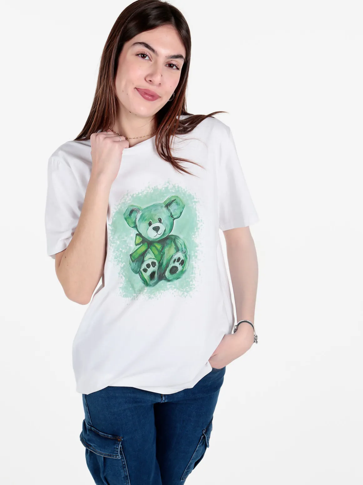 Solada T-shirt donna oversize con stampa orsacchiotto