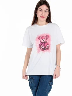 Solada T-shirt donna oversize con stampa orsacchiotto