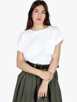 Solada T-shirt donna oversize con taschino