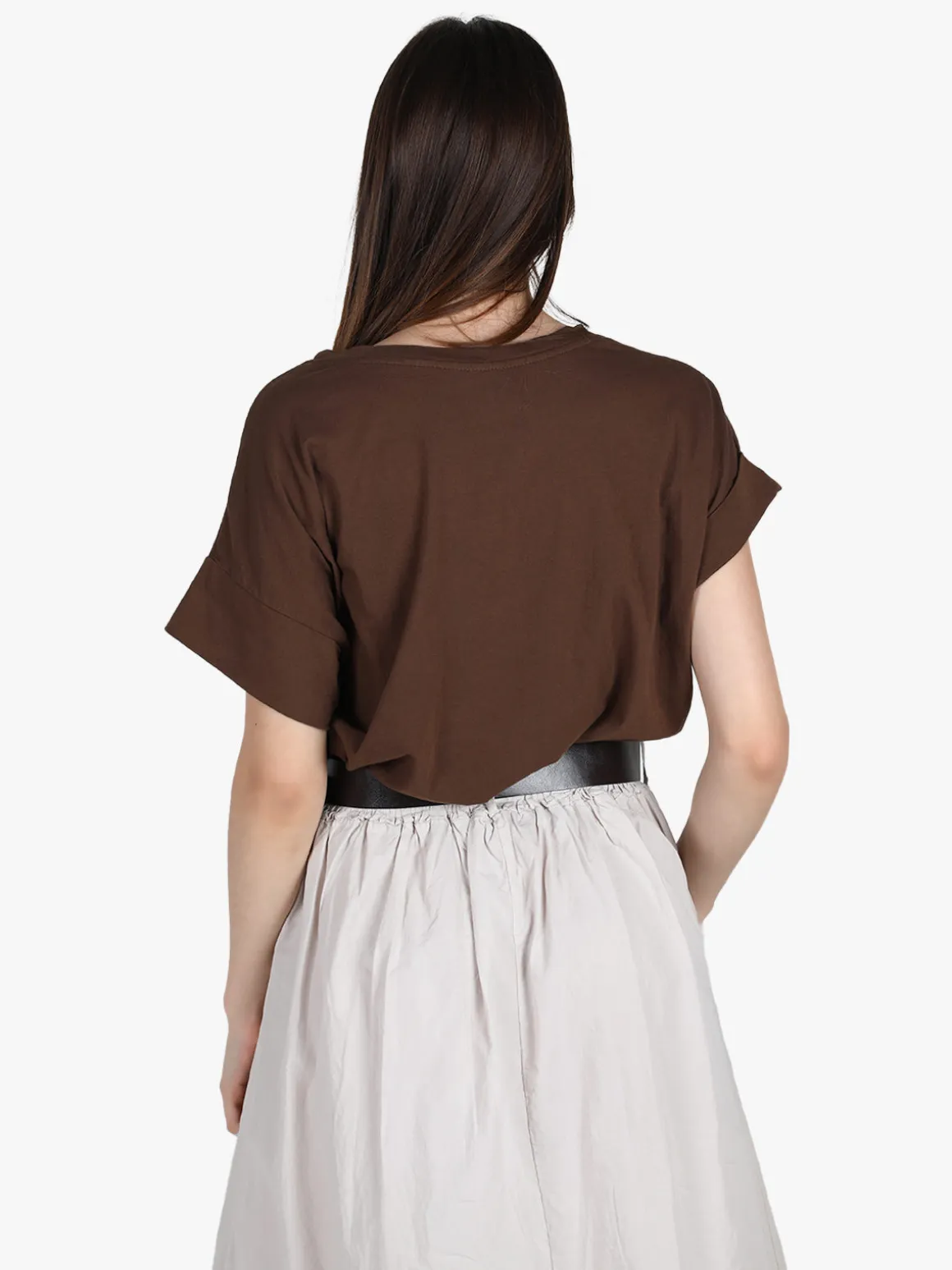 Solada T-shirt donna oversize con taschino