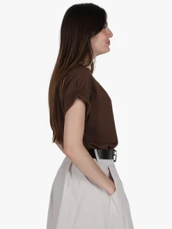 Solada T-shirt donna oversize con taschino