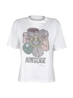 Solada T-shirt donna oversize con strass