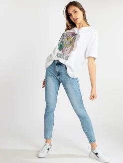 Solada T-shirt donna oversize con strass
