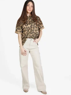 Solada T-shirt donna ovesize con stampa animalier