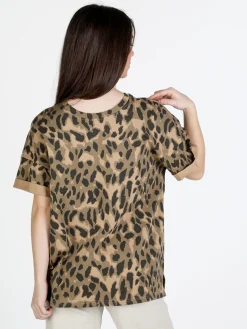 Solada T-shirt donna ovesize con stampa animalier