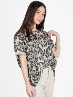 Solada T-shirt donna ovesize con stampa animalier