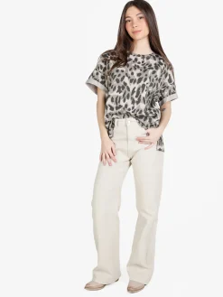 Solada T-shirt donna ovesize con stampa animalier