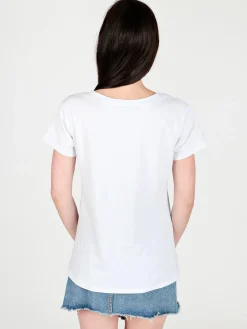 Solada T-shirt girocollo con borchie e strass