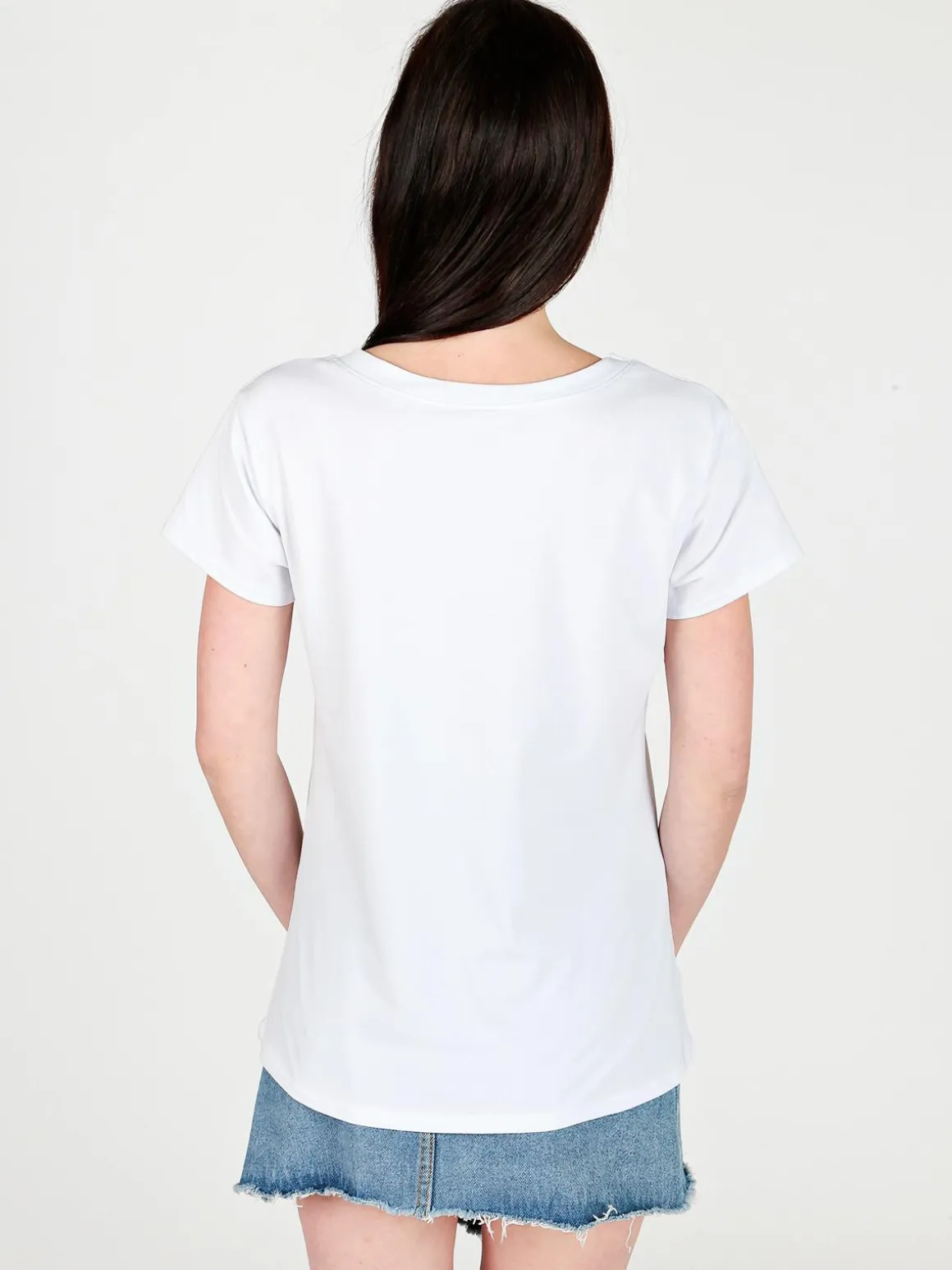 Solada T-shirt girocollo con borchie e strass