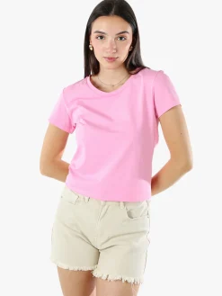 Solada T-shirt girocollo da donna in cotone - rosa