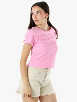 Solada T-shirt girocollo da donna in cotone - rosa