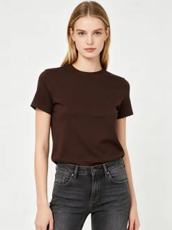 Solada T-shirt girocollo da donna - moro