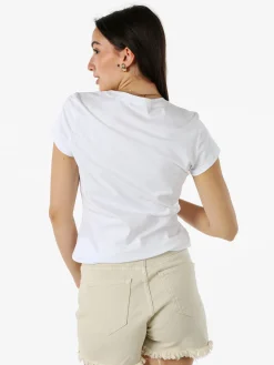Solada T-shirt girocollo da donna in cotone elasticizzato - bianco