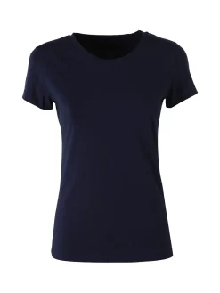 Solada T-shirt girocollo da donna in cotone - blu scuro