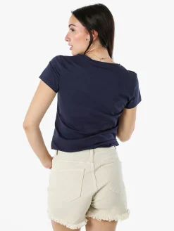 Solada T-shirt girocollo da donna in cotone - blu scuro