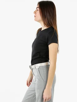 Solada T-shirt girocollo da donna in cotone - nero