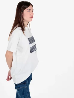 Solada T-shirt girocollo da donna con stampa e dettagli strass