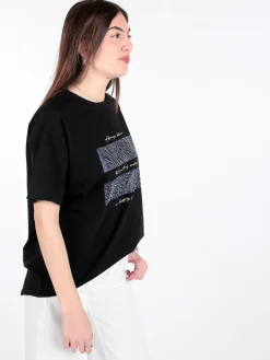Solada T-shirt girocollo da donna con stampa e dettagli strass