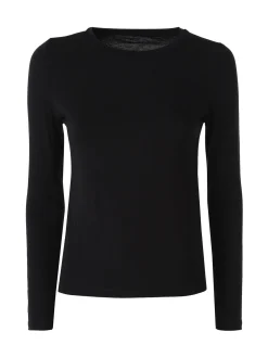 Solada T-shirt girocollo da donna a maniche lunghe - nero
