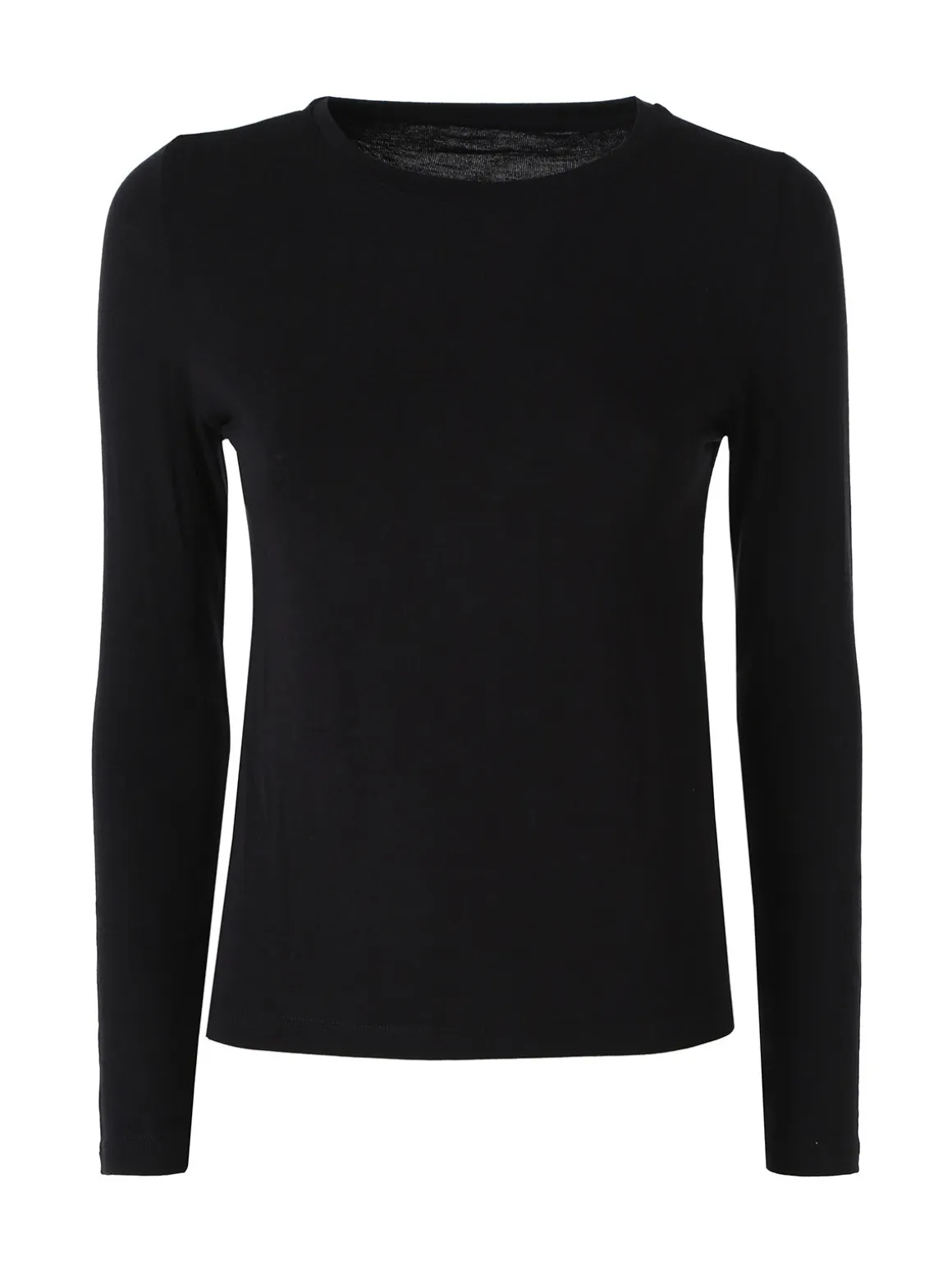 Solada T-shirt girocollo da donna a maniche lunghe - nero