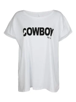 Solada T-shirt in cotone con scritta taglie forti