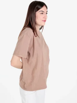 Solada T-shirt oversize da donna con borchie