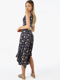 Solada Tuta jumpsuite da donna smanicata con stampe - blu scuro