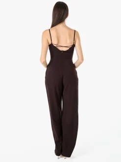 Solada Tuta jumpsuite da donna con spalline strette e coppe imbottite - moro