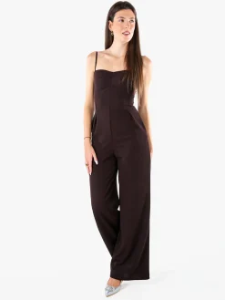 Solada Tuta jumpsuite da donna con spalline strette e coppe imbottite - moro