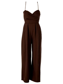 Solada Tuta jumpsuite da donna con spalline sottili e coppe imbottite - moro