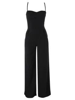 Solada Tuta jumpsuite da donna con spalline strette e coppe imbottite - nero