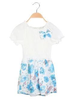 Solada Tutina jumpsuit da bambina a fiori con borsetta