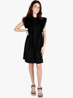 Solada Vestito corto da donna a camicia con volant
