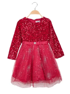 Solada Vestito da bambina elegante con paillettes e gonna in tulle