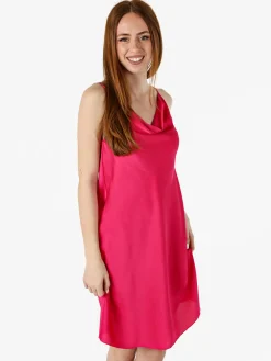 Solada Vestito da donna con spalline sottili e scollo a cascata - fucsia