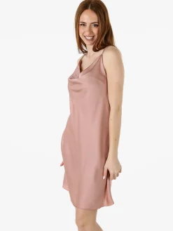 Solada Vestito da donna con spalline sottili e scollo a cascata - rosa