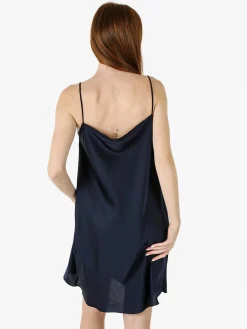 Solada Vestito da donna con spalline sottili e scollo a cascata - blu scuro