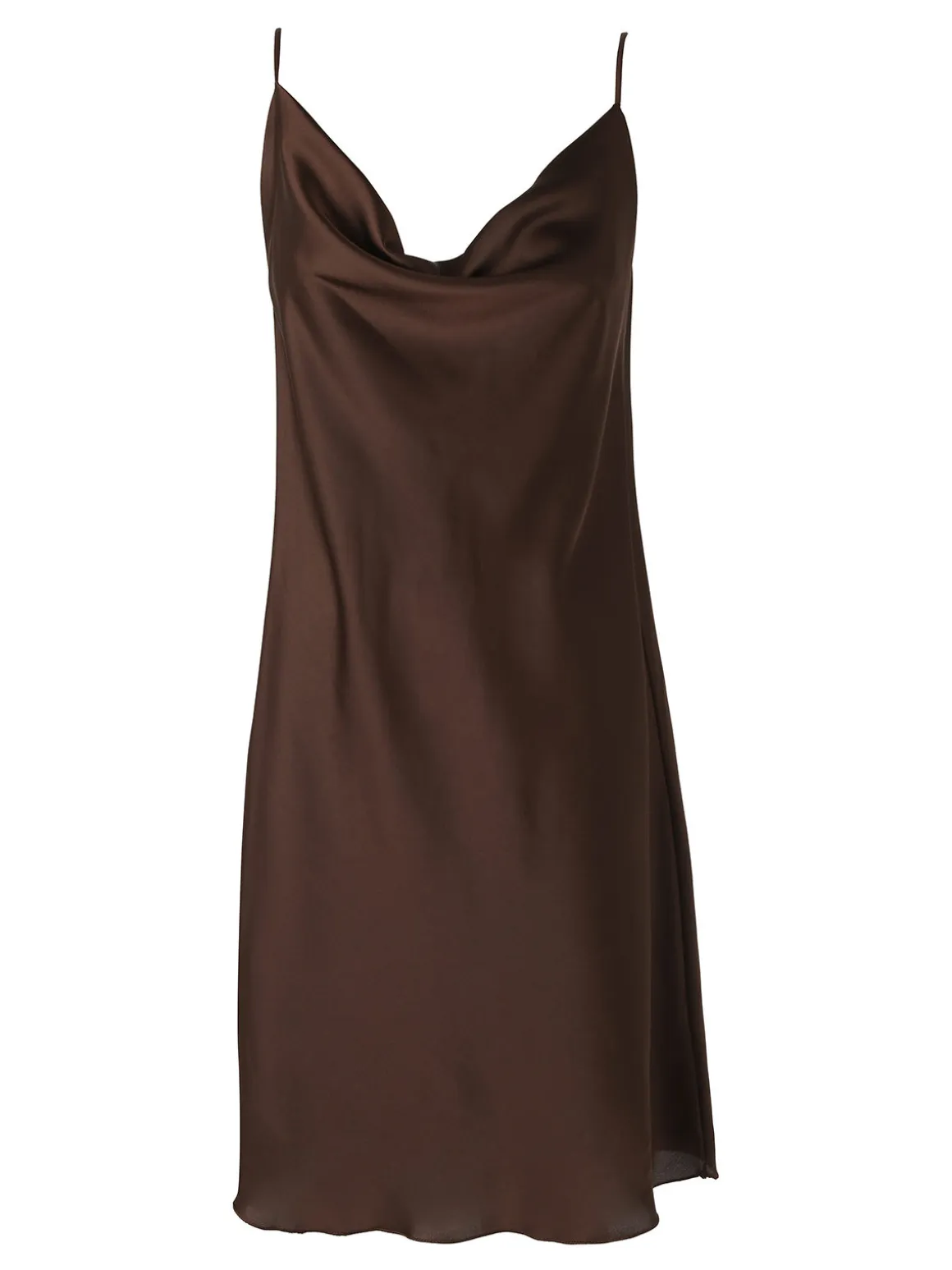Solada Vestito da donna con spalline sottili e scollo a cascata - marrone