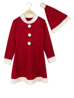 Solada Vestito di Babbo Natale da bambina con cappello