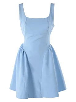 Solada Vestito donna a spalla stretta con scollo quadrato - azzurro