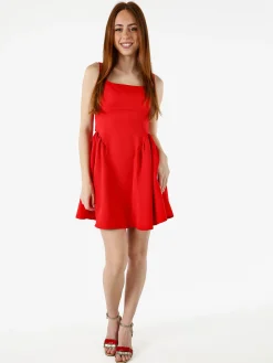 Solada Vestito donna a spalla stretta con scollo quadrato - rosso