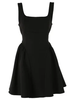 Solada Vestito donna a spalla stretta con scollo quadrato - nero