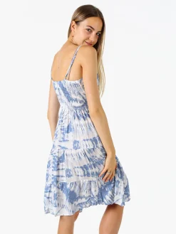 Solada Vestito donna in cotone con spalline strette - azzurro