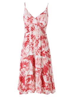 Solada Vestito donna in cotone con spalline strette - rosso