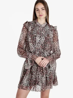 Solada Vestito donna maculato a maniche lunghe con rouge