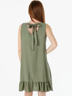 Solada Vestito donna smanicato con fiocco sul retro del collo - militare
