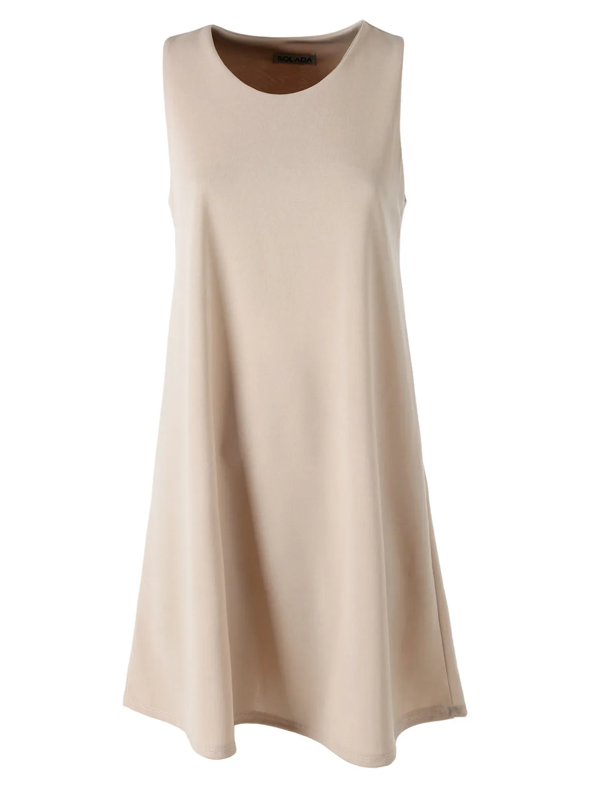 Solada Vestito donna smanicato in tinta unita - beige
