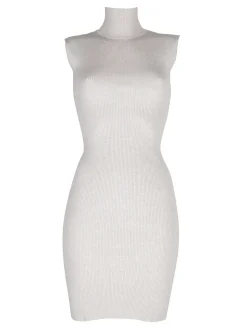 Solada Vestito donna smanicato in maglia con dettagli lurex
