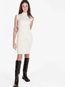 Solada Vestito donna smanicato in maglia con dettagli lurex