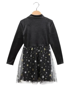 Solada Vestito elegante da bambina accollato in velluto